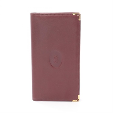 CARTIER Must Line Bifoldpurse wallet leather Bordeaux Used Women
