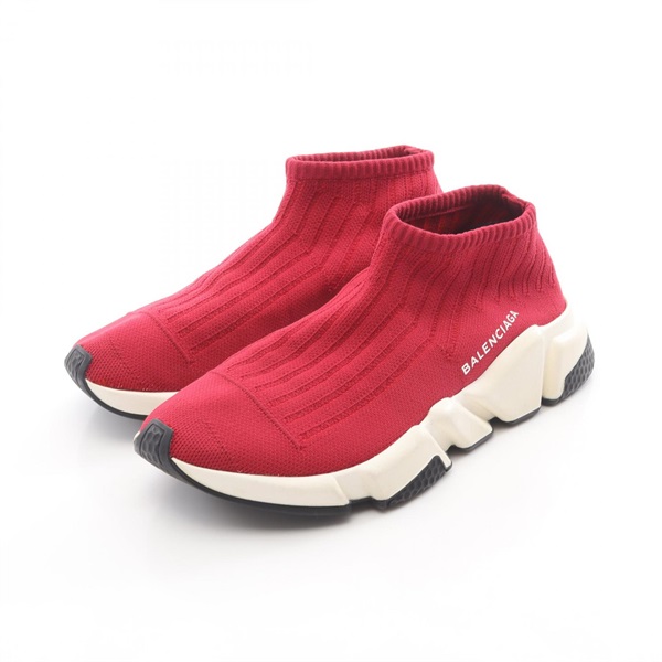 BALENCIAGA SPEED TRAINER Sneakers Shoes Fabric Red Used Women size 37