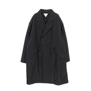BOTTEGA VENETA Technical nylon Trench coat polyester Black Used mens # 50