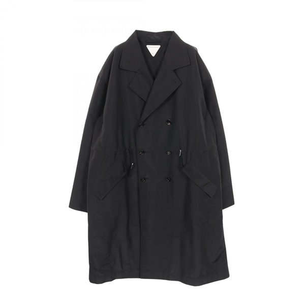 BOTTEGA VENETA Technical nylon Trench coat polyester Black Used mens # 50