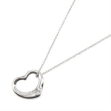 TIFFANY＆CO Open Heart Diamond Pendant Necklace Pt950 Platinum Used 40.5㎝