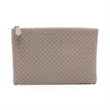 BOTTEGA VENETA Intrecciato Business Clutch bag leather Beige Used Women