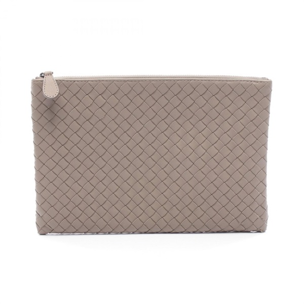 BOTTEGA VENETA Intrecciato Business Clutch bag leather Beige Used Women