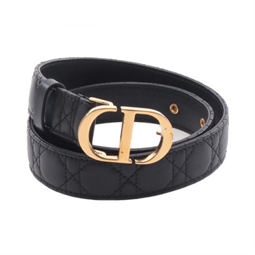 Dior 30 MONTAIGNE Belt B0436UWHN-M900 leather Black Used Women GHW CD