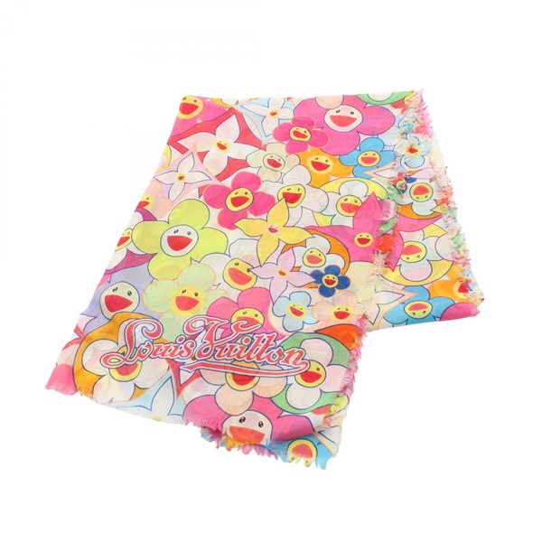 LOUIS VUITTON LV TM Cosmic Blossom Pareo Scarf Stole cotton Multicolor Used