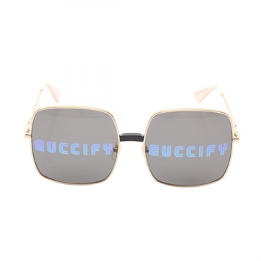GUCCI GUCCIFY Sunglasses Eyewear Gold Plated Plastic Beige Used Women