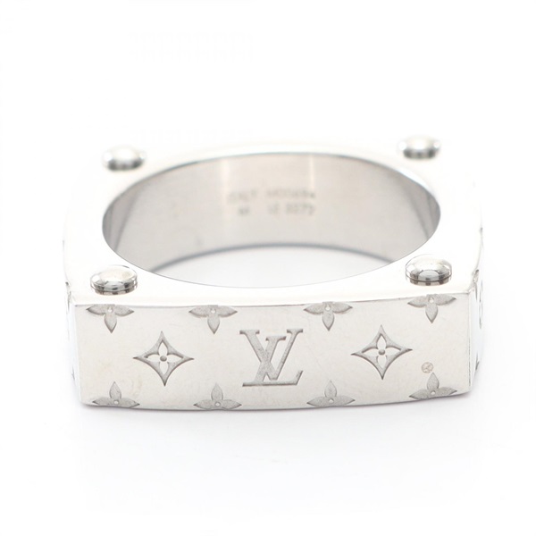 LOUIS VUITTON Monogram Bold Ring Stainless Steel Used US size #9.5 #M Women