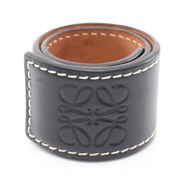 LOEWE Anagram Slap Small Bracelet 119.19.336 leather Black Used Women