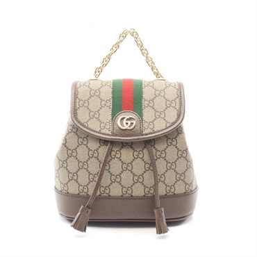 GUCCI Ophidia Mini GG Supreme Rucksack Backpack 795221 canvas leather Beige Used