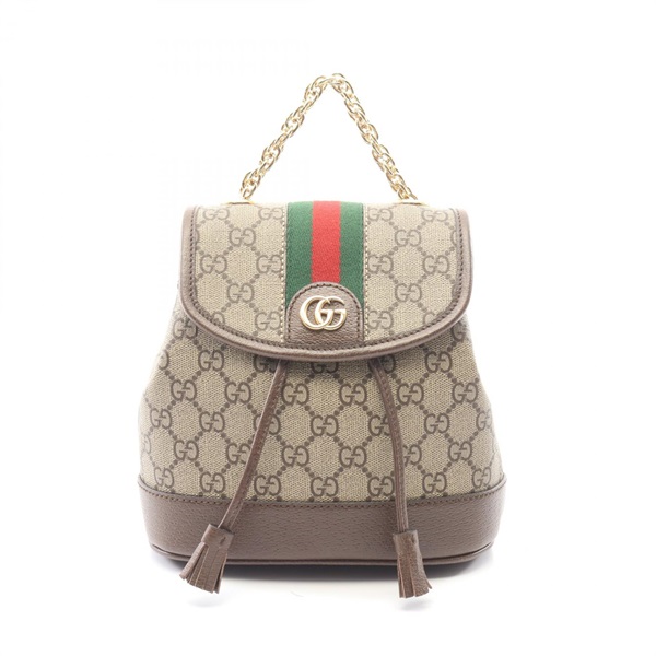 GUCCI Ophidia Mini GG Supreme Rucksack Backpack 795221 canvas leather Beige Used