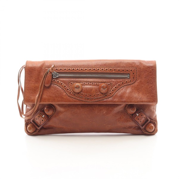 BALENCIAGA Giant envelope business clutch bag 204534467891 leather Brown Used