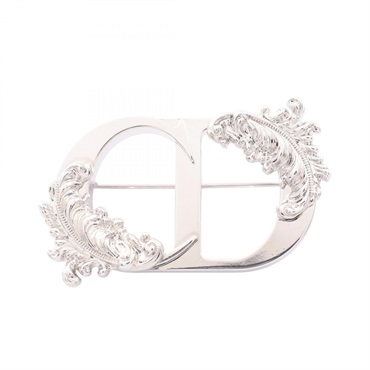 Christian Dior CD logo brooch pin feather Stainless Steel used
