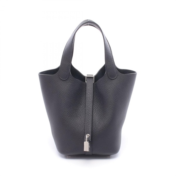 HERMES Picotin Lock PM Tote Handbag Clemence leather Navy Caban Used Women K SHW