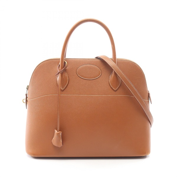 HERMES Bolide35 Shoulder Handbag Courchevel leather Brown Gold Used Women Y GHW