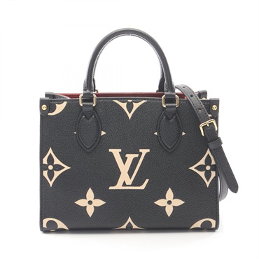 LOUIS VUITTON OnTheGo PM Bicolor shoulder crossbody tote Handbag M45659 leather