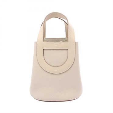 HERMES In The Loop 18 Bucket Handbag Clemence Swift leather Craie GHW Preowned K