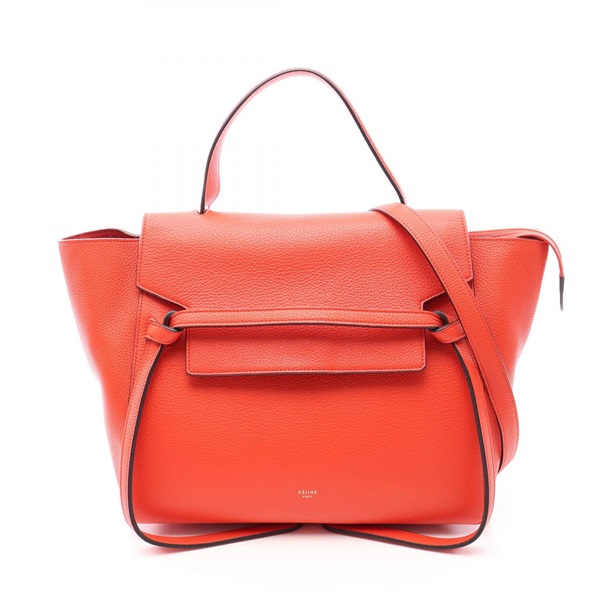 CELINE BELT MINI Shoulder Handbag 176103 leather Red Used Women