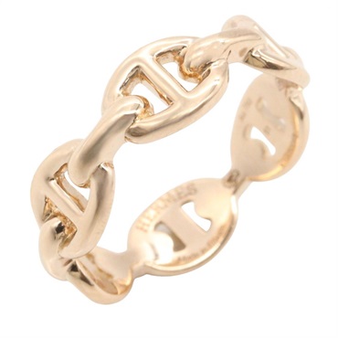 HERMES Chaine d'Ancre Enchainee PM Ring 18KRG Gold Used Women US size #5.5 #51
