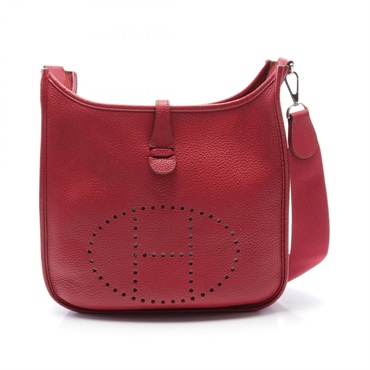 HERMES Evelyne 3 Trois PM Shoulder Bag Clemence leather Red Used Women Ruby P