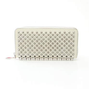 Christian Louboutin Studs Round long wallet leather White Used Women