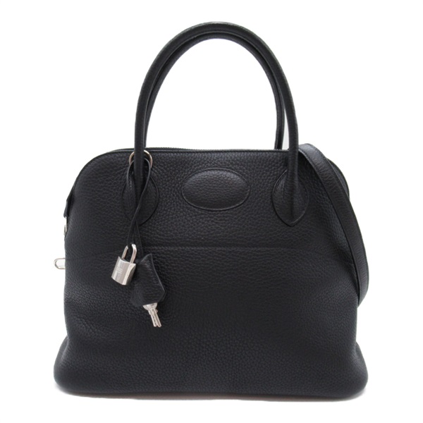 HERMES Bolide31 Black Handbag 2way Clemence leather Noir Used Women H SHW