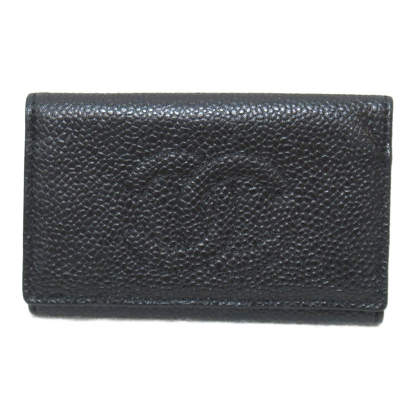 CHANEL 6 key holders case A01439 Caviar Skin Black GHW Used