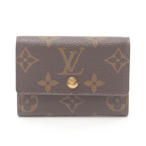 LOUIS VUITTON Porte Monnaie plat coin purse M61930 Monogram Brown Used unisex LV