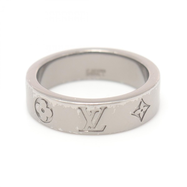 LOUIS VUITTON LV Mosaic Ring M1504L Stainless Steel SHW Used LV #L