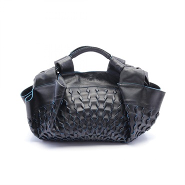 LOEWE Nappa Aire Hand bag leather Black Blue Used Women
