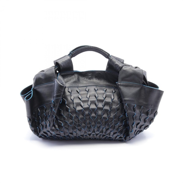 LOEWE Nappa Aire Hand bag leather Black Blue Used Women