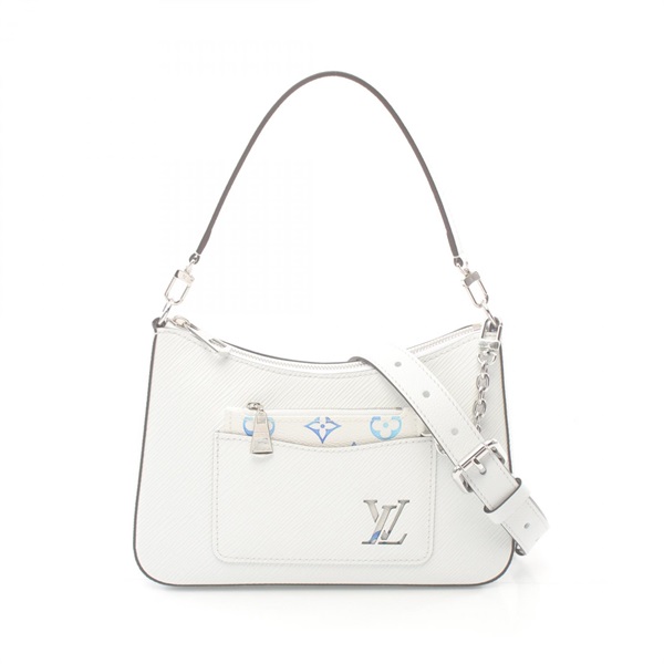 LOUIS VUITTON Marelle Hand bag M25312 Epi leather White Blanc Used