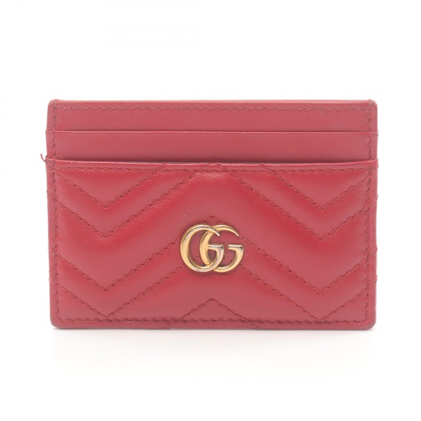 GUCCI GG Marmont Card Holder 443127 leather Red Used Women