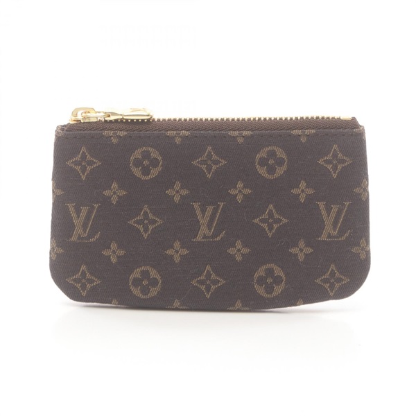 LOUIS VUITTON Pochette cle coin purse case M95230 Monogram min Lin canvas brown