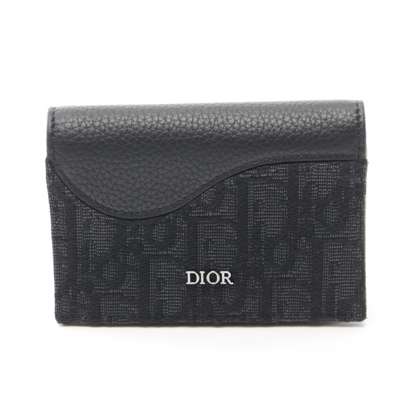 Christian Dior Card Holder canvas leather Black Used mens