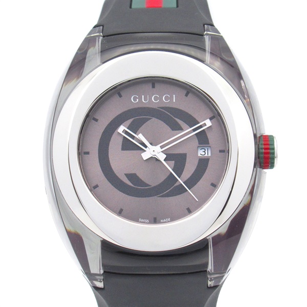 GUCCI sink Wrist Watch YA137116 Quartz Stainless Steel Rubber belt Used mens