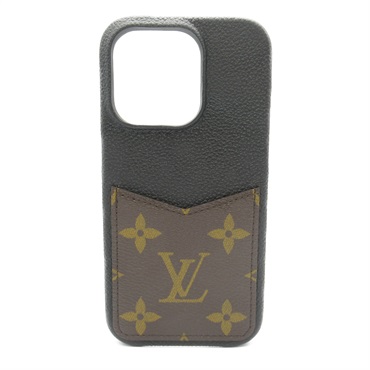 LOUIS VUITTON IPHONE BUMPER 16 PRO M12551 Monogram canvas Brown Black Used mens