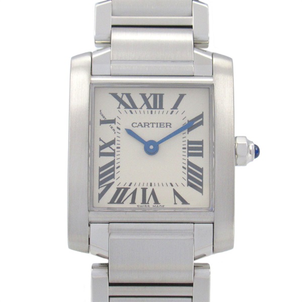 CARTIER Tank francaise SM Wrist Watch W51008Q3 Quartz Stainless Steel Used Women