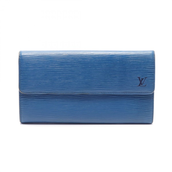 LOUIS VUITTON Pochette Porte monnaie Credit wallet M63575 Epi leather Blue Used