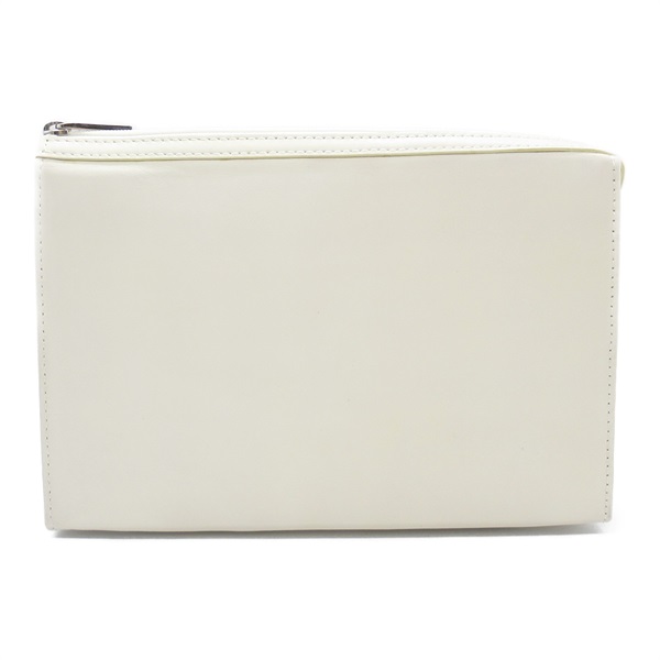 LOEWE Pouch purse wallet leather White Off Used