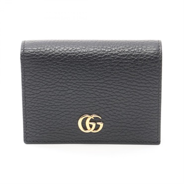 GUCCI Petit GG Marmont Bi-fold compact wallet purse 456126 leather Black