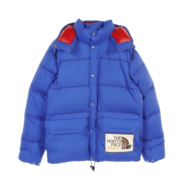 GUCCI THE NORTH FACE Down jacket M size hoodie 663753 Nylon Blue Used