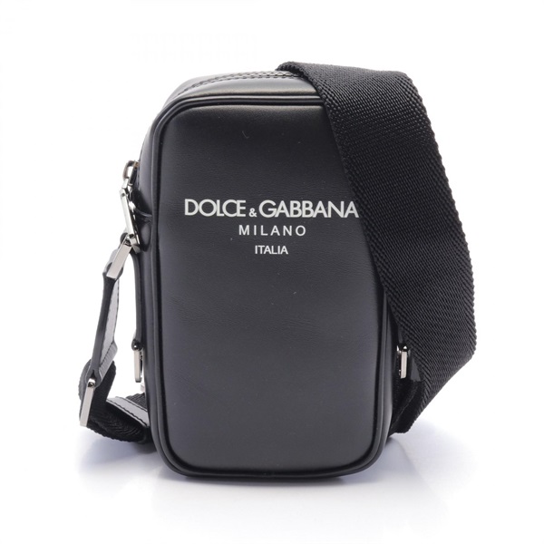 DOLCE & GABBANA Pochette Shoulder Bag leather Black Used Women