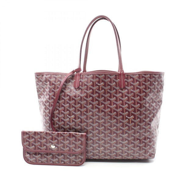 GOYARD Tote shoulder Bag canvas leather Bordeaux Multicolor Used