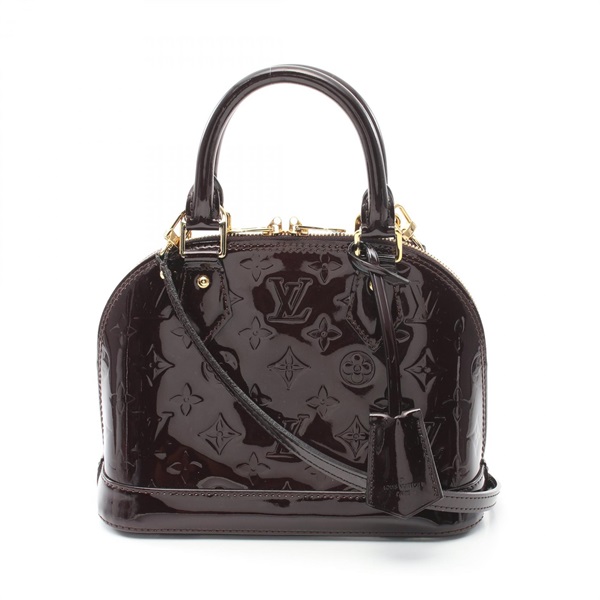 LOUIS VUITTON Alma BB Hand bag M91678 Vernis leather Purple Amarrant Used LV