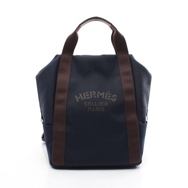 HERMES Sac de Pansage Rucksack Backpack H800642EK Toile Military SHW navy feu