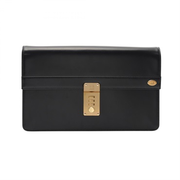 Dunhill Oxford business clutch bag leather Black Used mens GHW