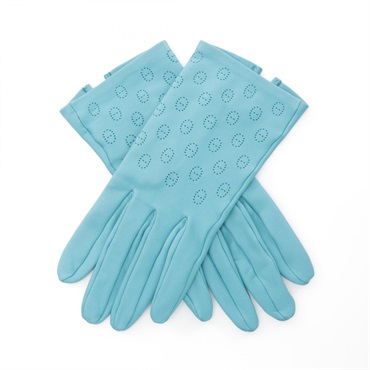 HERMES gloves gants 21cm #7 leather Green blue Used