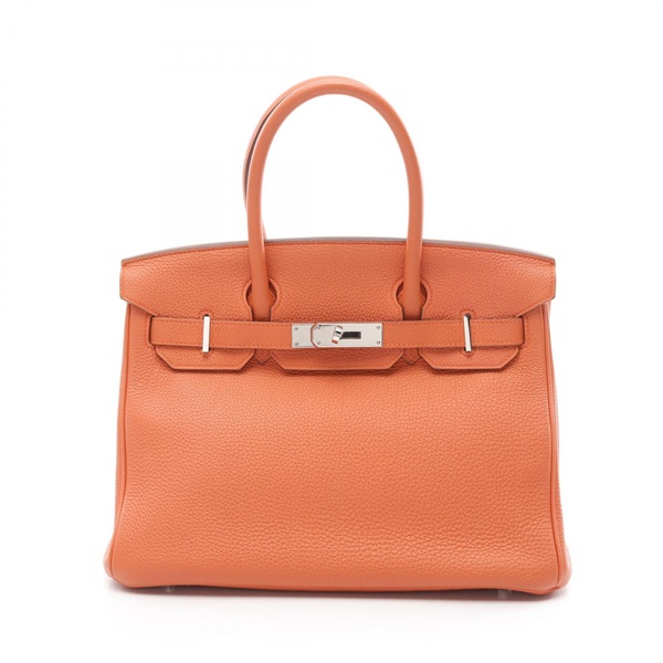 HERMES Birkin 30 Handbag Togo leather Orange Mango Used Women T SHW