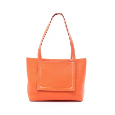 HERMES Cava Serie 31 Orange poppy Tote Bag Taurillon Clemence Orange Used mens