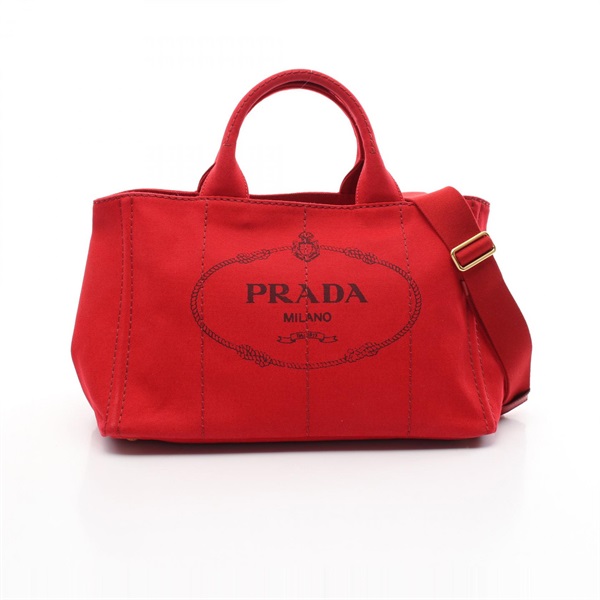 PRADA CANAPA Canapa Tote 2way shoulder crossbody Bag BN2642 canvas Red Used